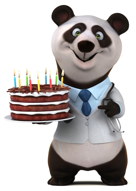 Leuke panda - 3d illustratie