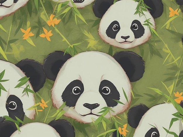 Leuke panda patroon cartoon illustratie