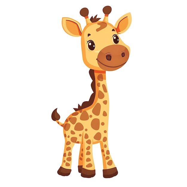 Leuke pastel cartoon giraffe Dierlijke achtergrond