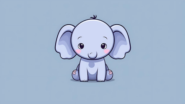 Leuke pastel cartoon olifant Jungle Dieren achtergrond kopieerruimte