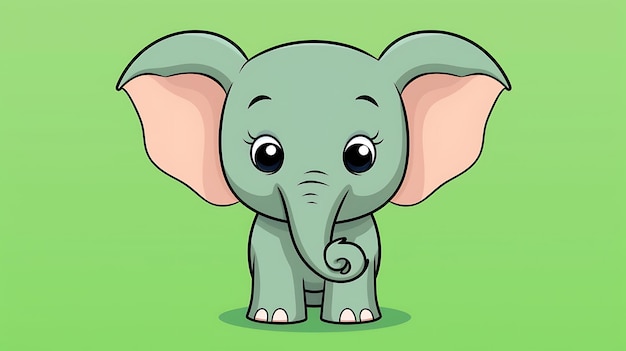 Foto leuke pastel cartoon olifant jungle dieren achtergrond kopieerruimte