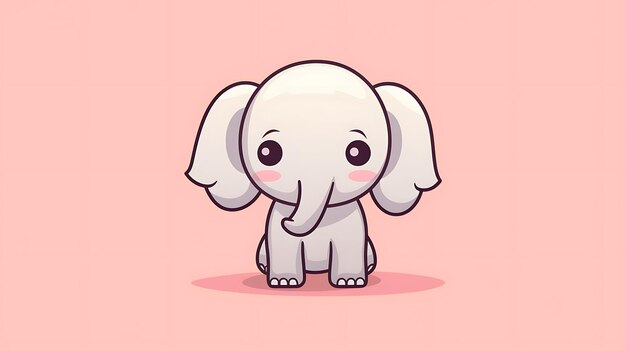 Leuke pastel cartoon olifant Jungle Dieren achtergrond kopieerruimte