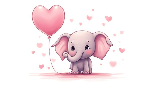 Leuke pastel cartoon olifant Jungle Dieren achtergrond kopieerruimte