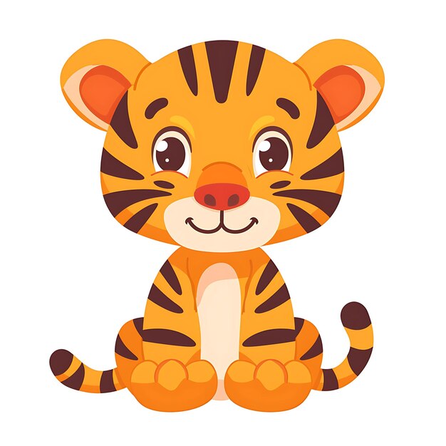 Foto leuke pastel cartoon tiger jungle dieren achtergrond kopieerruimte