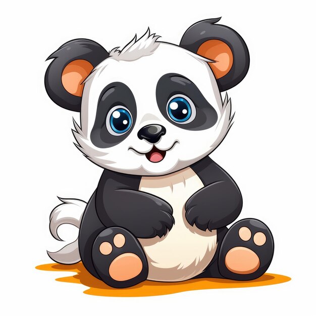 Leuke pluizige kleine panda zit