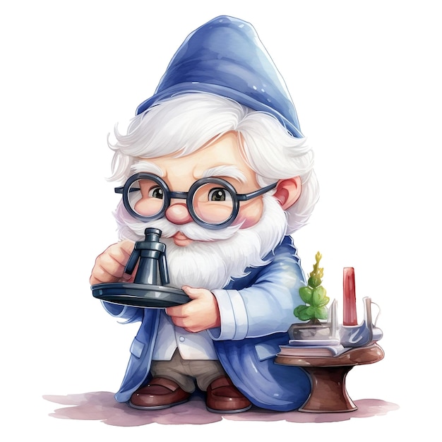 Leuke Professor Gnome Illustratie