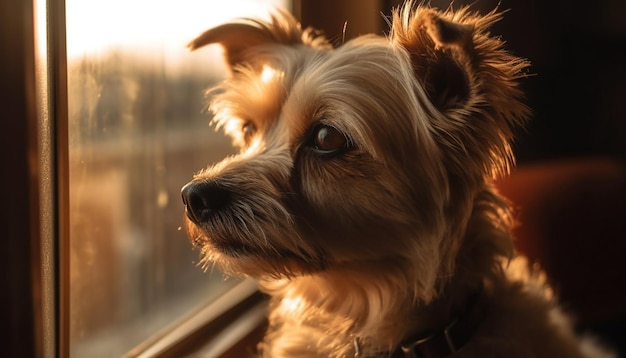 Leuke rasechte puppy, een klein huisdier, is een perfecte generatieve AI voor huisdieren