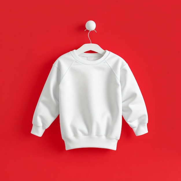 Leuke realistische voorzijde blanke witte baby sweatshirt kleding kleding mockup sjabloon kind katoen