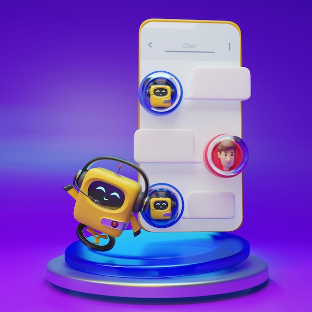 Leuke robot chat suport communicatie chatbot klantenservice kunstmatige intelligentie technologie