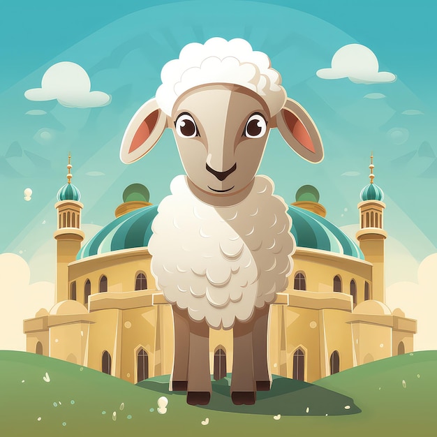 Leuke schapen voor de moskee.
