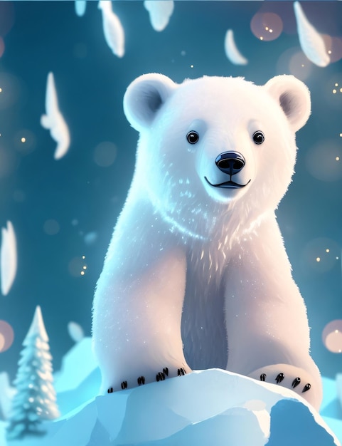 Leuke schattige ijsbeer illustratie