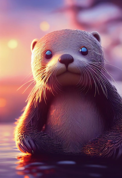 Leuke schattige zeeotter