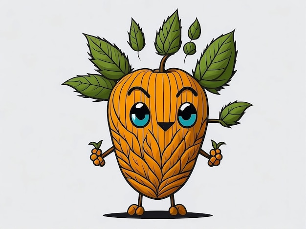 Leuke Seed mascotte vector op witte achtergrond Seed logo ontwerp