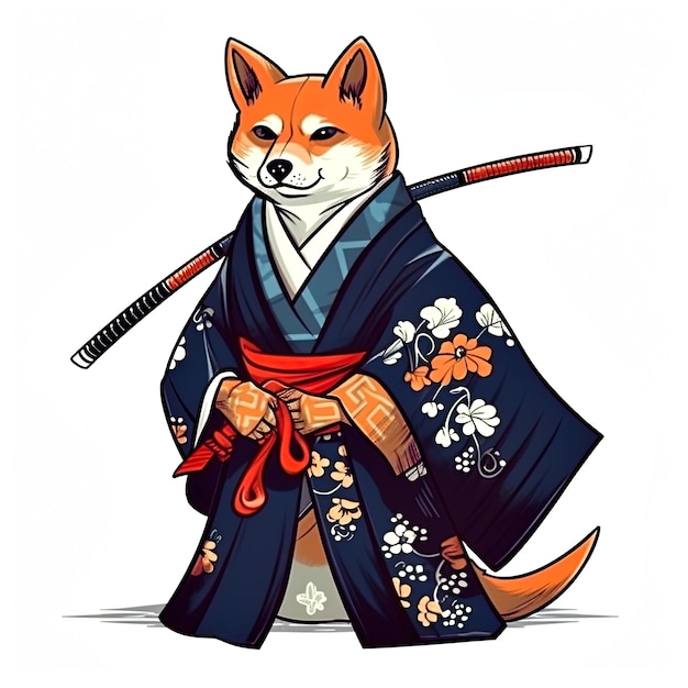 Leuke shiba inu hond AI generatieve illustratie