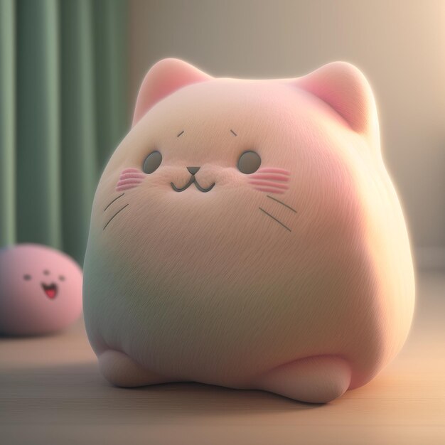 Leuke Squishy Cat Knuffel Illustratie