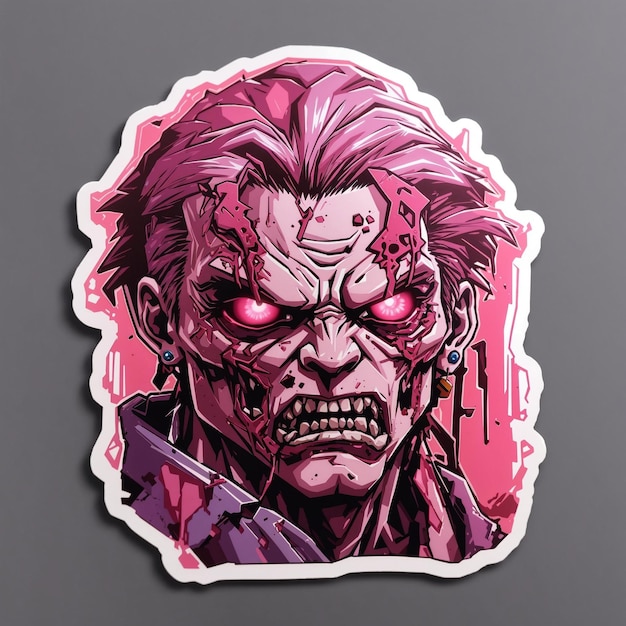 Leuke sticker boze zombie Halloween