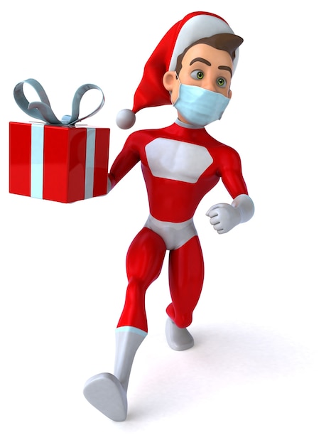 Leuke super kerstman met een masker