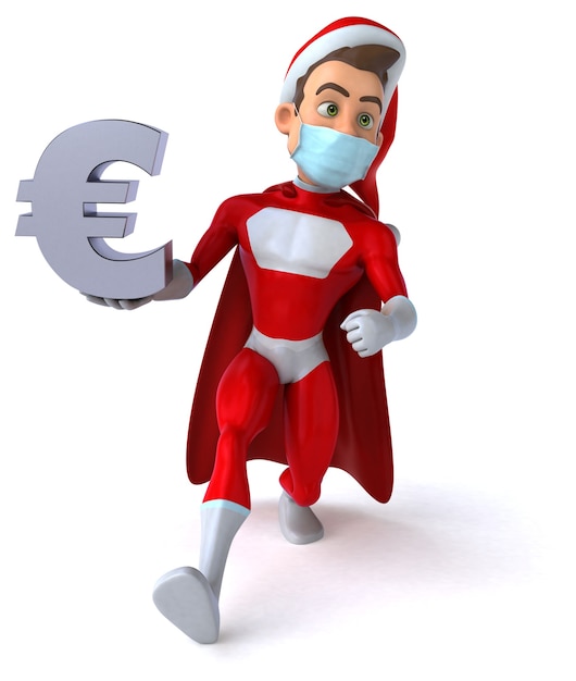 Leuke super kerstman met een masker