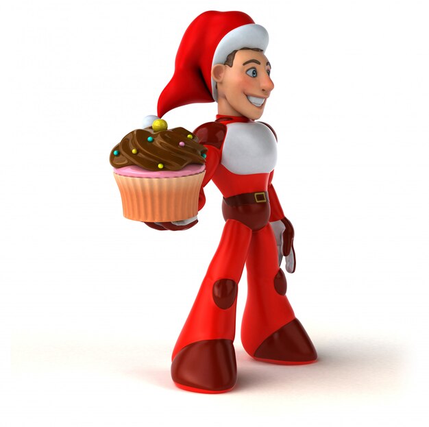 Leuke Super Santa Claus - 3D illustratie