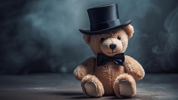 Leuke teddybeer met bowtie AI gegenereerd