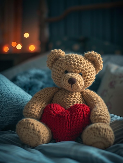 Leuke teddybeer met een hart in de poten Valentijnsdag kaartje