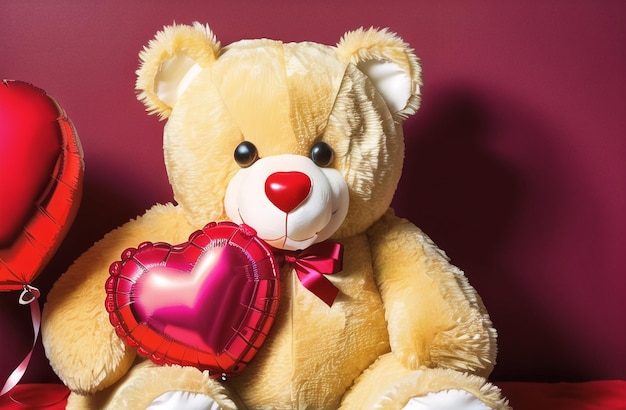 Foto leuke teddybeer speelgoed voor kinderen meisjes valetine day love gifts illustratie generatieve ai