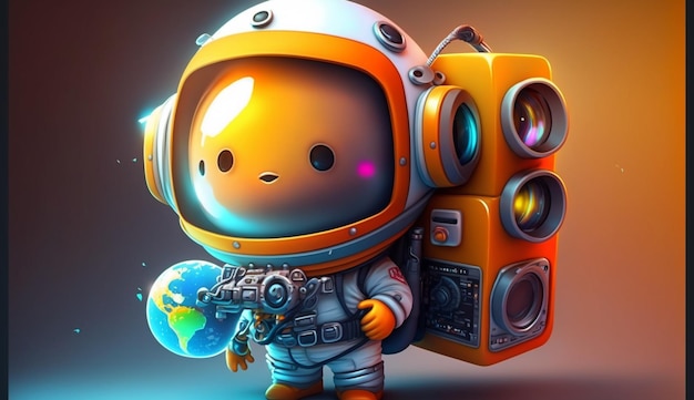 Leuke tekenfilmastronaut Ai Generative