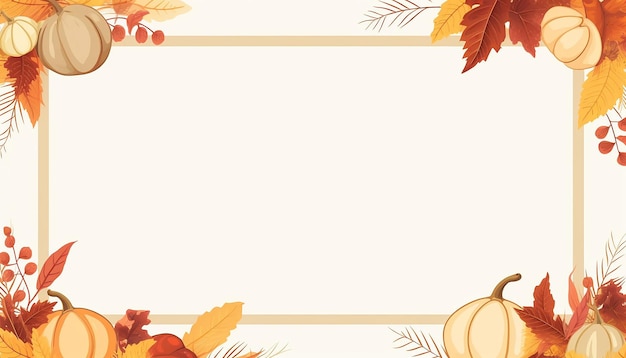 Leuke Thanksgiving frame kaart sjabloon minimalistische platte vector kleuren