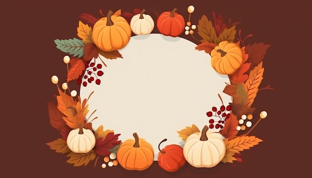 Leuke Thanksgiving frame kaart sjabloon minimalistische platte vector kleuren