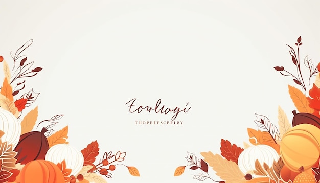 Leuke Thanksgiving frame kaart sjabloon minimalistische platte vector kleuren