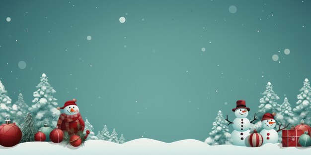 Leuke vectorillustratie voor kerstbanner met lege ruimte voor tekst Generatieve AI