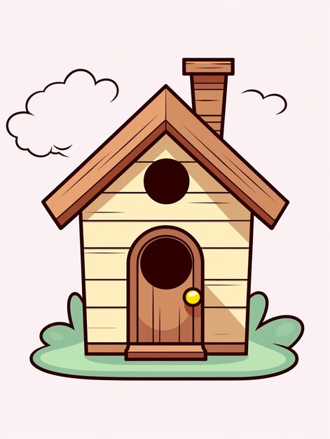 Leuke vogel huis kleurplaat voor kinderen