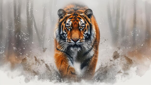 Leuke waterverf schilderij van een tijger.