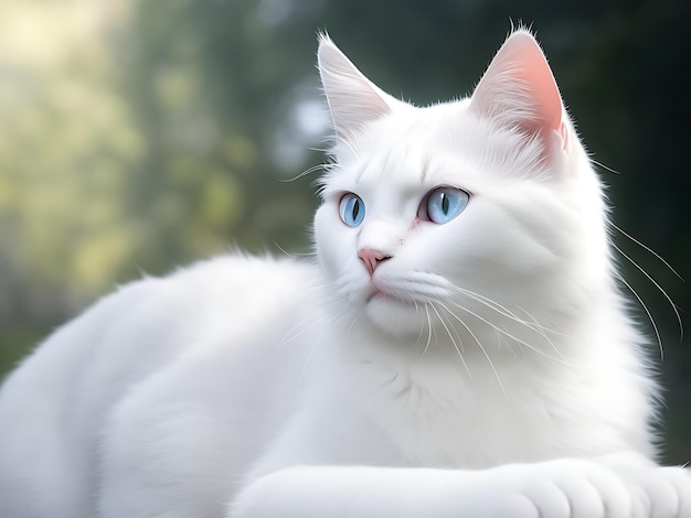 Leuke witte kat AI gegenereerd