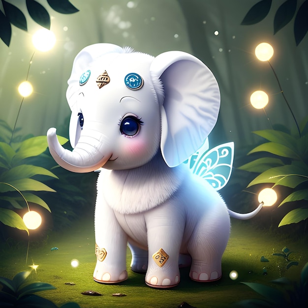 Leuke witte olifant animatie