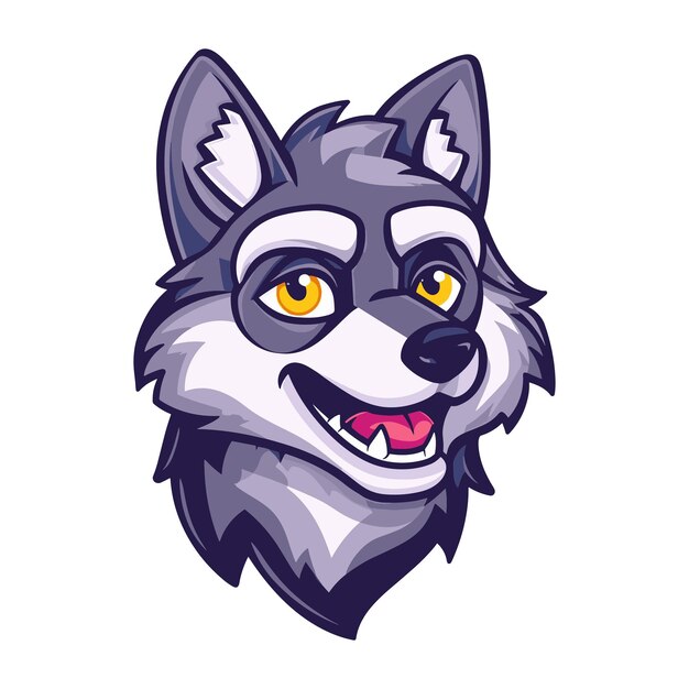 Leuke wolf embleem logo cartoon