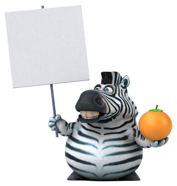 Leuke zebra 3D illustratie