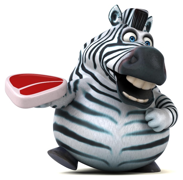 Leuke zebra 3D illustratie