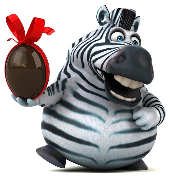 Leuke zebra - 3D illustratie