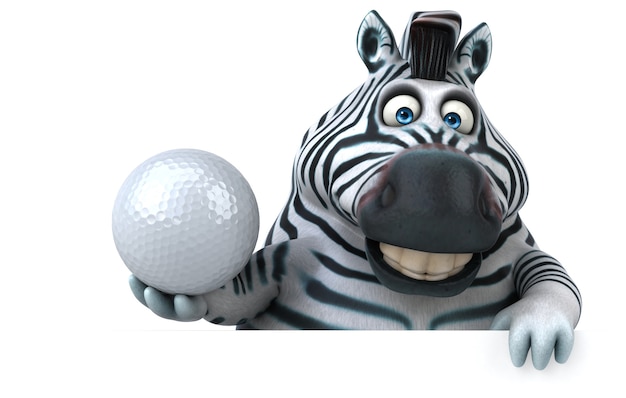 Leuke zebra 3D illustratie