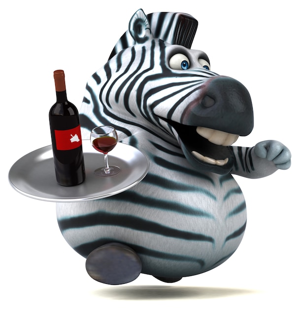 Leuke zebra - 3D illustratie