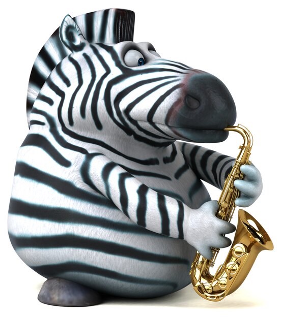 Leuke zebra - 3d illustratie