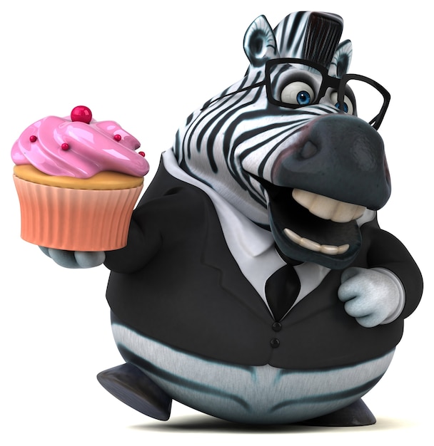 Leuke zebra - 3D illustratie