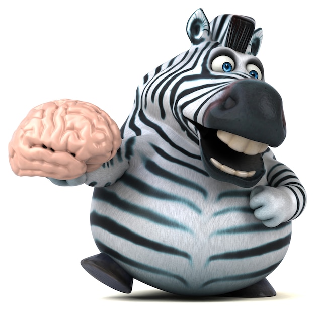 Leuke zebra - 3D illustratie