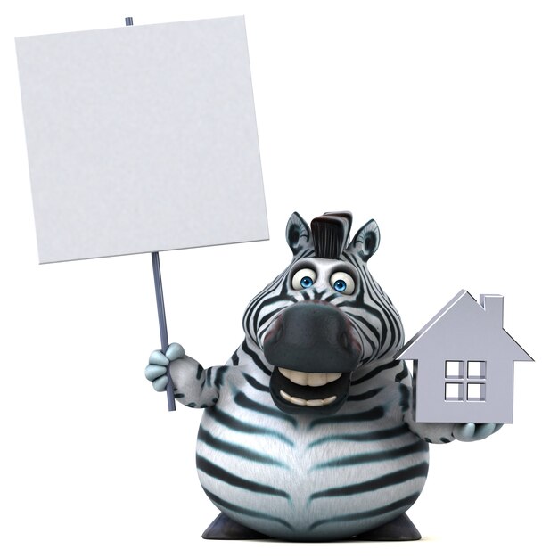 Leuke zebra - 3d illustratie