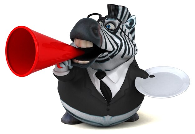 Leuke zebra - 3D illustratie