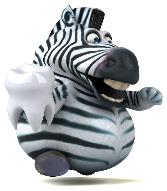 Leuke zebra - 3D illustratie