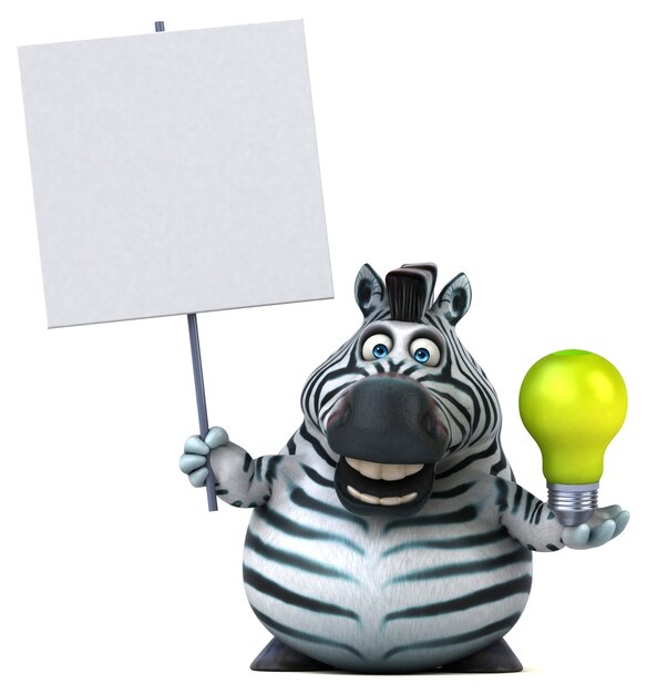 Leuke zebra - 3D illustratie