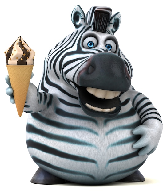 Leuke zebra - 3D illustratie