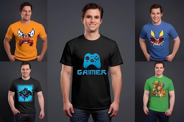 Photo level up your style gamer graphic tee design